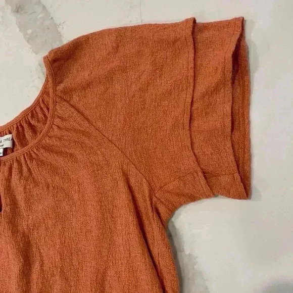 Madewell Texture Thread Tiered Sleeve Top Orange Scoop Neck Women's Small Boho - Picture 3 of 7
